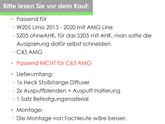 Diffusor Heckdiffusor + Auspuffblenden Schwarz für Mercedes Benz C Klasse W205 S205 AMG Line C43 AMG 2014-2021 di26
